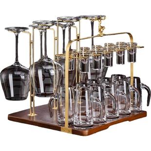 高档轻奢玻璃白酒杯套装家用中式一口杯子分酒器酒具红杆葡萄酒杯