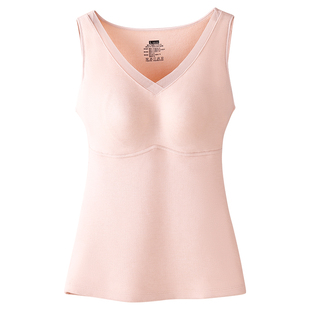 保暖背心女加绒加厚带胸垫免穿文胸一体式打底内衣胖mm大码冬季