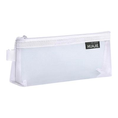 简约透明笔袋网纱三角立体