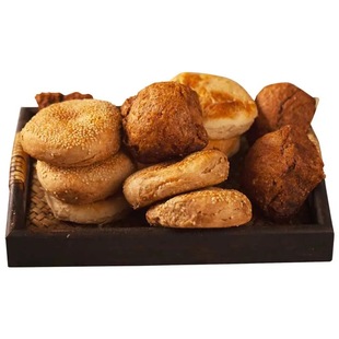 老天津烧饼椒盐芝麻麻酱新鲜出炉真空包装传统点心零食糖火烧组合