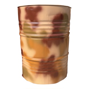 cs掩体迷彩色大油桶国防研学道具军绿迷彩轮胎工业风迷彩油桶装饰