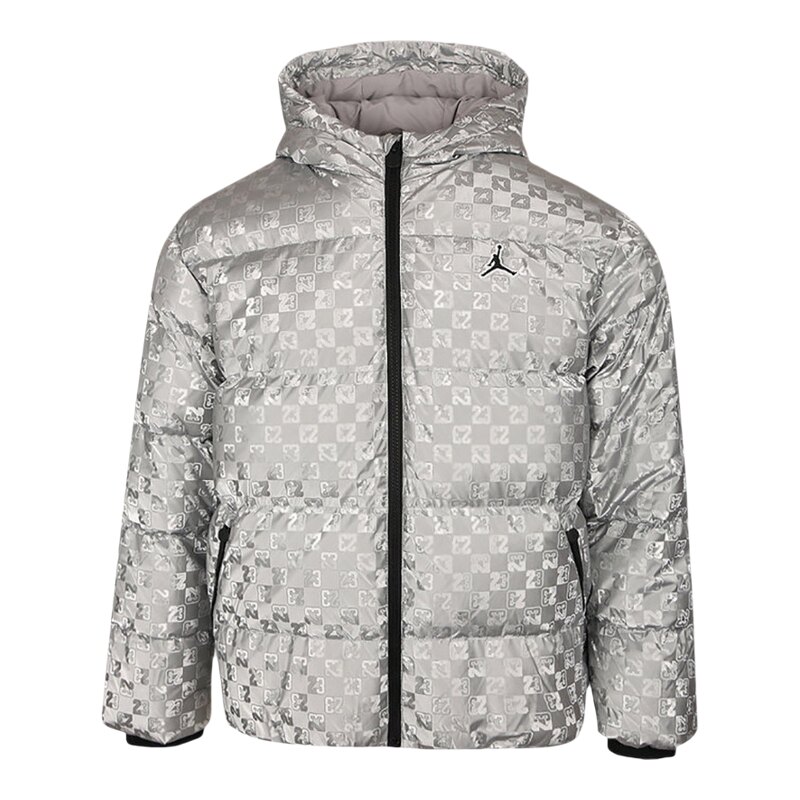 Nike/耐克正品JORDAN新款男女银灰色休闲短羽绒服IO6195-095