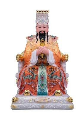 玉帝王母汉白玉客厅供奉摆件