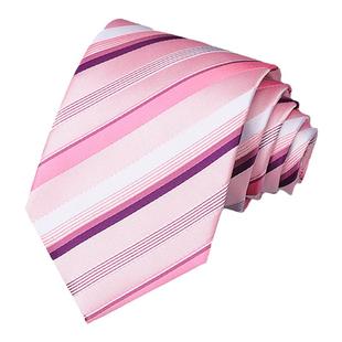 领带男正装拉链式结婚新郎男士商务手打粉色高端懒人免打结一拉得