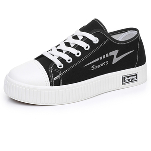 新款帆布鞋春秋季防滑时尚软底低帮鞋休闲透气平底女鞋学生运动鞋