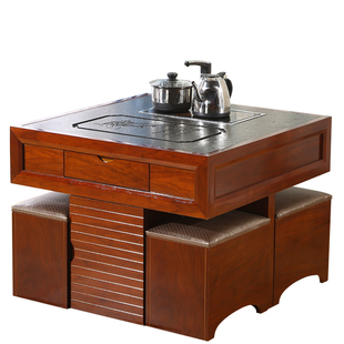 火烧石茶几方形功夫茶桌椅组合阳台简约迷你家用小茶台轻奢泡茶桌