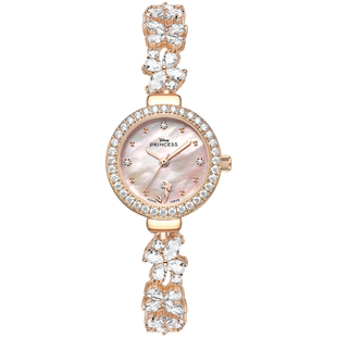 迪士尼紫藤花轻奢手链手表轻奢小众玫瑰金时尚腕表情人节生日礼物