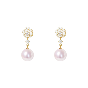 气质花朵珍珠款软垫耳夹女无耳洞新款高级感轻奢独特漂亮耳坠耳饰