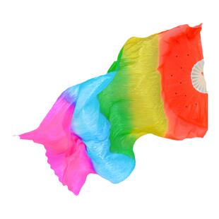 扇子加长舞蹈扇五彩渐变色跳舞扇广场舞长扇子东北扭大秧歌扇包邮