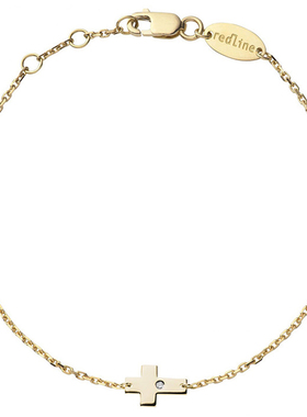 红绳女士配饰十字架镶钻吊坠手链