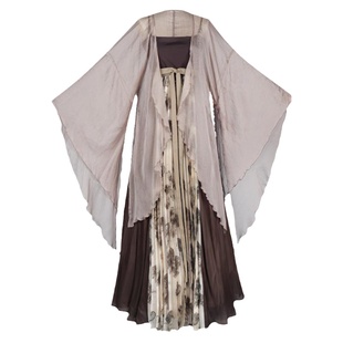 拟梦枯叶蝶国风原创仿诃子改良汉服连衣裙汉元素日常不规则大袖夏