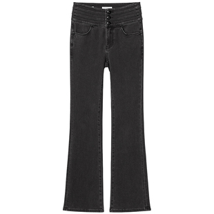 Miss Sixty2025秋季新款牛仔裤含莱赛尔三环高腰修身显瘦微喇叭裤