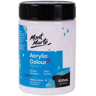 蒙玛特 白色颜料白色丙烯颜料丙烯大罐300ml钛白色丙烯DIY涂鸦手绘墙绘纺织绘画500ml白色颜料