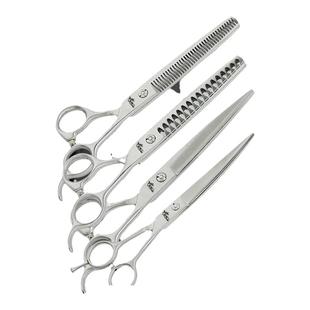 宠域专业宠物美容剪刀直剪弯剪牙剪鱼骨打薄剪7寸家用狗狗修毛剪