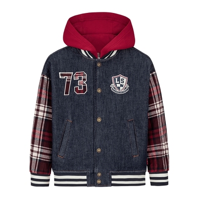 【蛇年限定】Levi's李维斯儿童童装棉服2025新年新款牛仔拼接外套