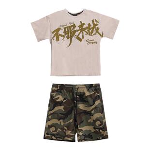 CBXLAB儿童街舞潮牌宽松迷彩短裤美式西海岸hiphop街头跳舞运动潮