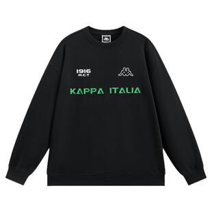 Kappa卡帕运动卫衣2026春季新款男女上衣t恤情侣复古针织套头长袖