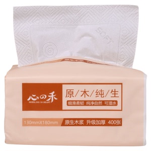 心之禾400张原木抽纸整箱80包