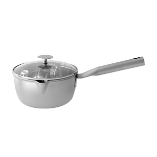 日本进口仔犬印不锈钢雪平锅三层深型奶锅汤锅辅食锅温莎锅直火用