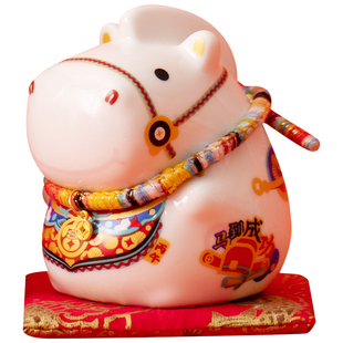 国潮马年吉祥物马上发陶瓷马摆件年会礼品创意伴手礼定制招财礼物