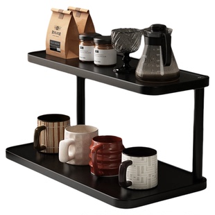 桌面杯架收纳置物架餐桌边柜台面工位水杯架咖啡茶杯展示架高级感