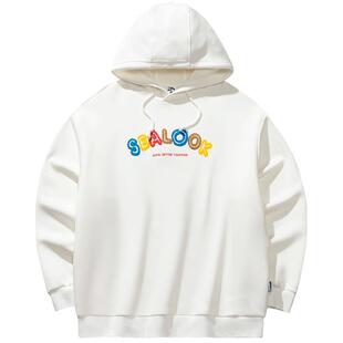 安踏×海豹看看联名丨连帽卫衣男女同款春季刺绣印花潮流休闲上衣