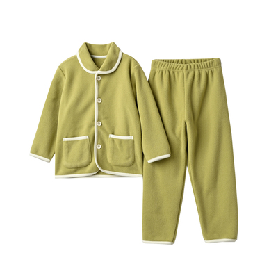 180大童A类摇粒绒系扣家居服套装