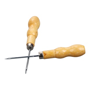 上鞋锥子带孔 原木手柄上线专用锥子 财务装订木柄锥子