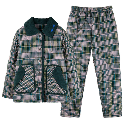 睡衣女士冬季梭织纯棉夹棉