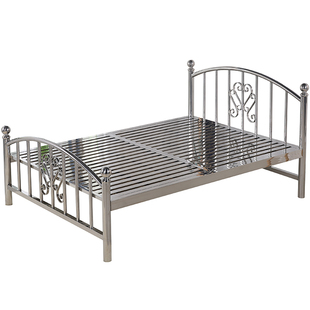 304不锈钢床1.5米1.8米1.2米单人欧式风格主卧家具铁艺双人钢丝床