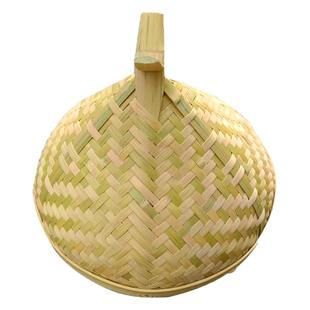 竹编锅盖 蒸饭双层锅盖竹盖子甑子盖窝盖 甑盖蒸子盖装饰竹手提盖