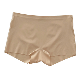 简约平角内裤女纯棉裆无痕冰丝中腰透气少女防走光打底裤二合一