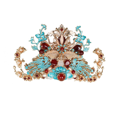 清月鹿鸣婚嫁发饰套装明制凤冠