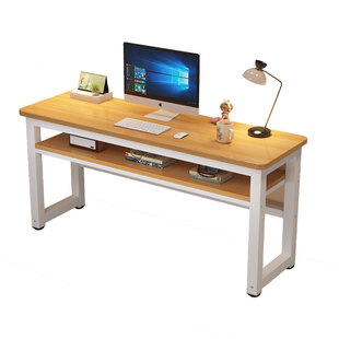 实木长条桌书桌家用卧室简易出租屋靠墙阳台加粗加厚长桌子工作台