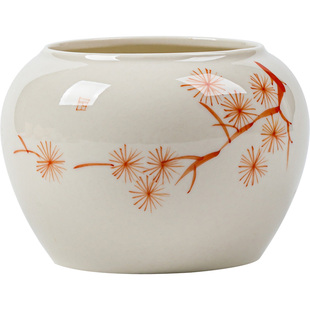 寻心草木灰圆桃建水陶瓷茶洗家用水盂小号杯洗缸废水缸茶道零配件