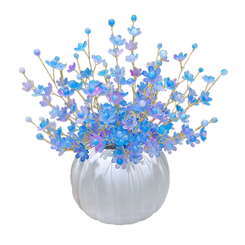 六叶渐变幸福花材料包串珠手工编织DIY仿真花束满天星梅花装饰品