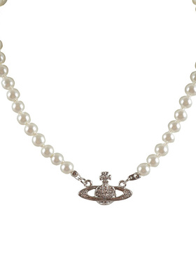 复古法式冷淡风星球珍珠项链