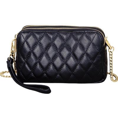 澳迪佳小香风菱格女女真皮链条包