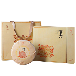 绿雪芽福鼎白茶2014年老白茶白牡丹寿眉香气兔年意会饼357g礼盒