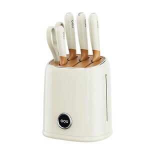 OOU抗菌钛厨房刀具套装全套组合家用厨具不锈钢刀架切菜刀二合一