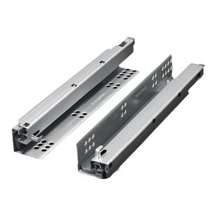 顶固托底抽屉导轨三节阻尼缓冲反弹滑道轨道隐藏式静音全拉出滑轨