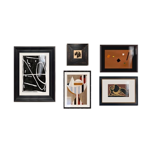 法式中古风装饰画美式复古玄关背景墙挂画抽象高级感客厅组合壁画