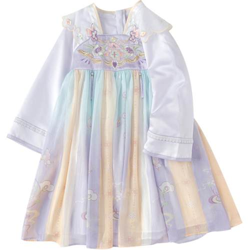 巴拉巴拉儿童汉服女童国风连衣裙子2025夏装新款古风古装表演服装