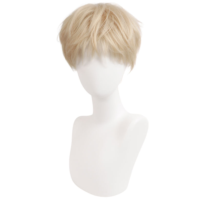 假发男士全头套短发日系微分碎盖自然蓬松时尚少年潮流感假发发套