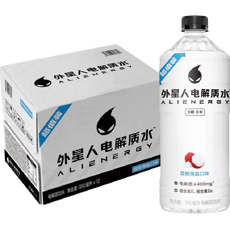 外星人电解质水荔枝海盐味大瓶0糖0卡含维生素饮料整箱装运动健身