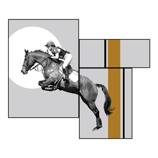 马的图案画像装饰画现代轻奢餐厅背景墙壁画客厅沙发拼接组合挂画