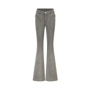 OUDE WAAG 26春夏新款  独特摩登洗水弹力喇叭牛仔裤