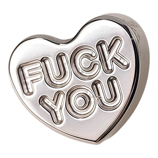 F136钛合金Fcok you字母爱心耳钉女个性舌钉唇钉防过敏·0.9牙口