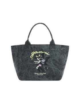 【新品首降】GANNI女包 卡通精灵大号帆布托特手提包 B2110088150