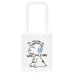 Talktokey(TTO) 卡通史努比 通勤百搭纯棉单肩白色帆布包袋男女